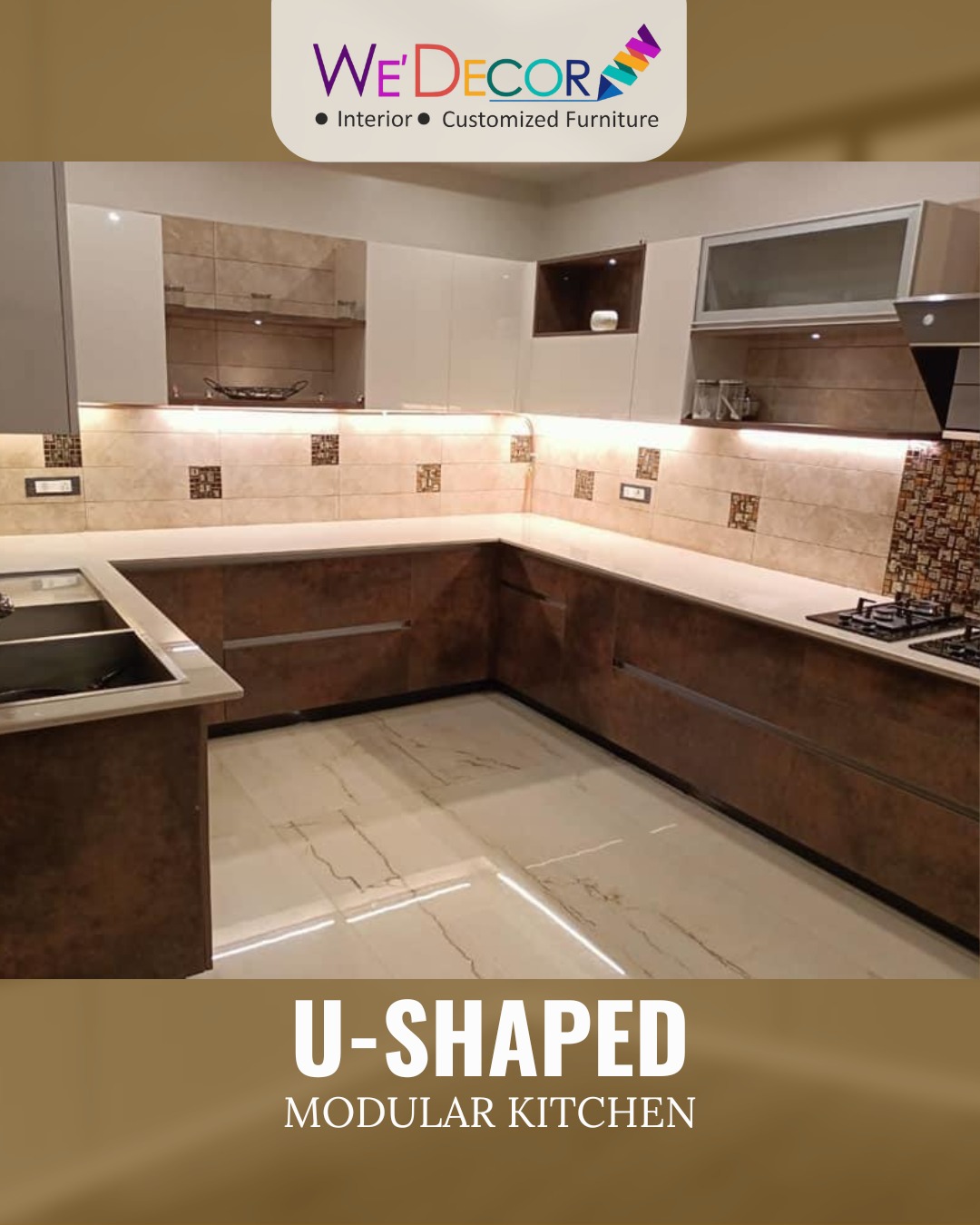 U-Shaped Modular Kitchen Gurgaon